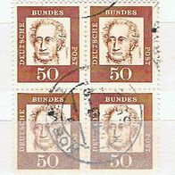 Bund MiNr. 356 y Viererblock Paare Orts- bzw. Tagesstempel