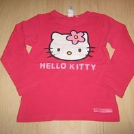 niedliches Hello Kitty Langarmshirt H&M Gr. 104/110 pink (0715)