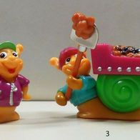 Ü-Ei-Spielfiguren-Serie "Service - Schnecken" D 1999, komplett + BPZ