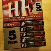 Sony C-90 HF Audiokassetten (90min) 5er Pack