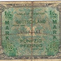 Banknote 0,5 Mark S-Nr.045697461 All. Militärbehörde 1944