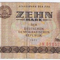 Banknote 10 Mark DDR 1971 S-Nr. JN0565388