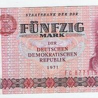Banknote 50 Mark DDR 1971 S-Nr. FC8771152