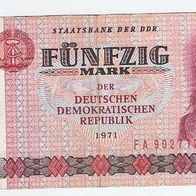 Banknote 50 Mark DDR 1971 S-Nr. FA9027125