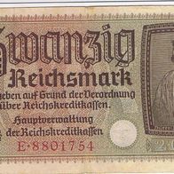 Banknote 20 Reichsmark o. JAG S-Nr. E-8801754