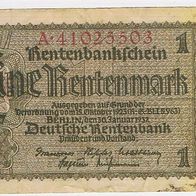 Banknote Banknote 1 Rentenmark 1937 S-Nr. A-41025503