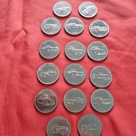 16 Münzen/ Medaillen mit Automotiven (M#)