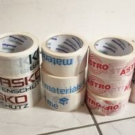 12 Rollen Paketband Klebeband 50mm x 66m - bedruckt, Fehldrucke