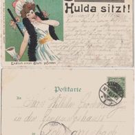 Hannover-Gruss-vom Schützenfest-Hannover-Stempel-1899 Extrablatt Hulda sitzt Erh.2