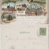 Herrenhaide-Burgstädt Göppersdorf Litho AK 1898 5Bildlitho Erh.1