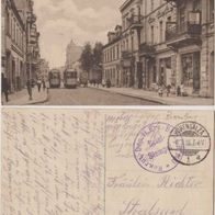 Hohensalza Friedrichstraße AK 1916 Straßenbahn und schöner Feldpoststempel Erh.1