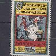 alte Reklamemarke - Gastwirts-Fach- und Kochkunst-Ausstellung Nordhausen 1912 (356)