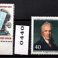 K917 Berlin MiNr. 439 + 440 + 441 Tag der Briefmarke/Weihnachten u.a. * * postfrisch