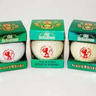 3 x Scotch Whiskey - Old St. Andrews - 50ml - Golfball Miniature