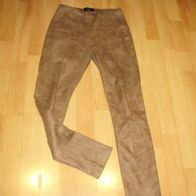 Absolu Paris Wildlederimitat Leggings hellbraun 36