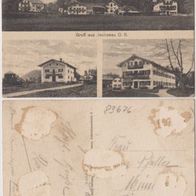 Jachenau-Wolfratshausen-AK 1924 Rückseite starke Klebestellen Erh.2