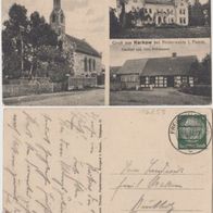 Karkow-Freienwalde-AK 1937 Gasthof von Otto Pribbenow, Schloss und Kirche Erh.1