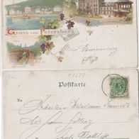 Königswinter-Petersberg-Siebengebirge Litho AK 1900 3Bild Litho Erh.1