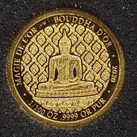 Goldmünze Kongo - "Der goldene Buddha" - Magie des Goldes - 1/100 oz Gold .9999