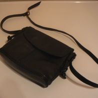 Damen-Leder-Handtasche Schultertasche+ 2 Lederkordeln rechts+links 2 Fächer gebraucht