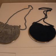 2x Damen-Schminktäschchen in grau und schwarz Material : Samt Neu