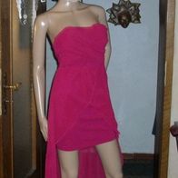 Abendkleid Love Label Size 10 rot vorne kurz hinten lang trägerlos schulterfrei