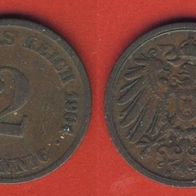 Kaiserreich 2 Pfennig 1904 D