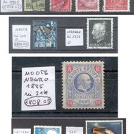 Briefmarken Luxemburg, Malta, Monaco, Montenegro, Vatikan, San Marino, Zypern