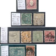 Briefmarken Portugal 1870 - 1912 Lot 9 Marken