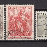 Tschechoslowakei 1955 10. Jahrestag der Befreiung MiNr. 902 - 905 gestempelt