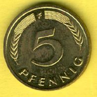 Deutschland 5 Pfennig 1991 F