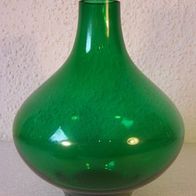 Grüne Glas-Vase 60er J.