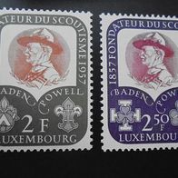 Luxemburg 567/8 kpl. * * - 50 J. Pfadfinderbewegung 100. Geb. Lord Baden-Powell 1957