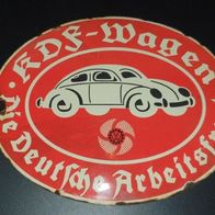 Volkswagen Emailleschild, KdF Wagen. Deutsche Arbeitsfront