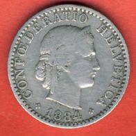 Schweiz 20 Rappen 1884 B