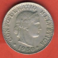 Schweiz 20 Rappen 1950 B