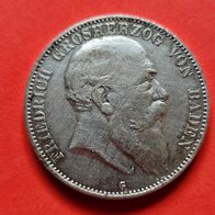 5 Mark Silbermünze 1907 G, Friedrich Grosherzog von Baden