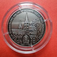 Silbermedaille Papst Johannes Paul II Besuch in Augsburg 1987 Urbi Et Orbi