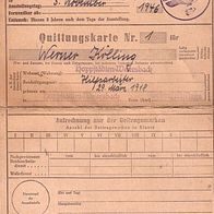 Invalidenversicherungskarte von 1946 sowie 2 Belege