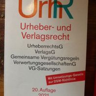 UrhR Urheber und Verlagsrecht, Becker Text im dtv 20. Auflge 2021