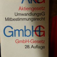 AktG Aktiengesetz, GmbHG GmbH-Gesetz, Becker Text im dtv, 28. Auflage