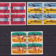 Schweiz UIT/ITU MiNr. 11-13 im Viererblock gestempelt M€ 14,00 #537a
