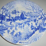 Wandteller Winterlandschaft blau weiß Ironstone Tablewear *