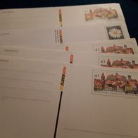 5 ältere Postkarten mit 45er Frankierung