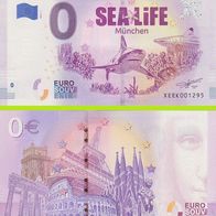 0 Euro Schein Sea Life München XEEK 2019-1 selten Nr 1296