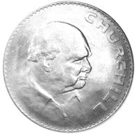 25 PENCE Münze CROWN Gedenkmünze Churchill 1965 Großbritannien England