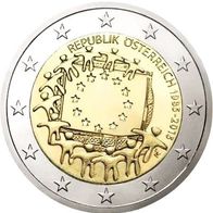 2 Euro Münze Österreich Gedenkmünze 30 JAHRE EU-FLAGGE 2015 UNC/ BU