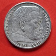 5 Reichsmark 1936 A Hindenburg, 900er Silber