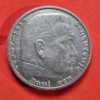 5 Reichsmark 1936 G Hindenburg mit HK, 900er Silber