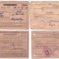 Steuerkarten für Krad sowie PKW französische Besatzungszone 1947/1950
